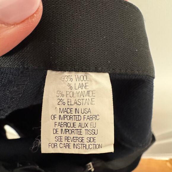 Theory Womens Stretch Wool Zipper Mini Pencil Skirt Black Navy Blue Size 6 - Picture 6 of 9